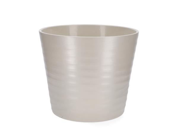 Kübel Wave D28cm creme matt  D28 H24cm