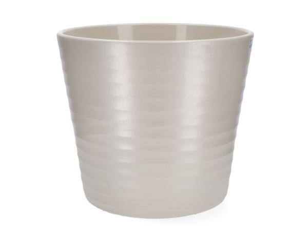 Kübel Wave D32cm creme matt  D32 H27cm