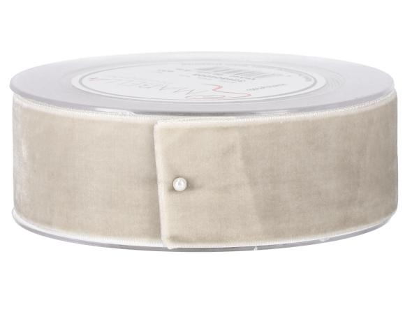 Band Samt 40mm 8mr creme 40mm 8mr