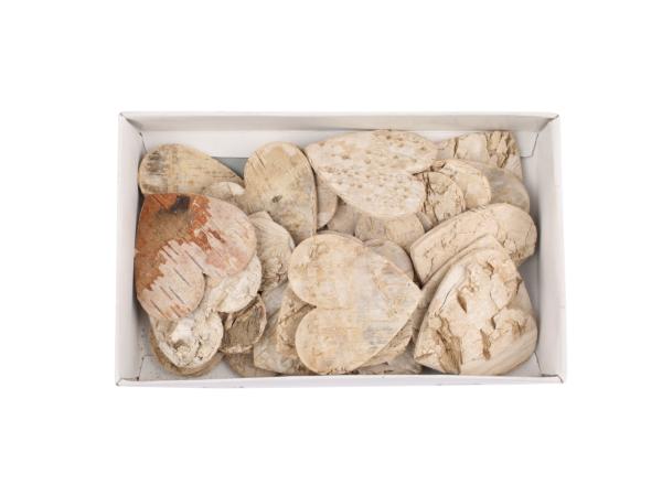 Herz Birkenrinde z Streuen 30St D6cm D6cm