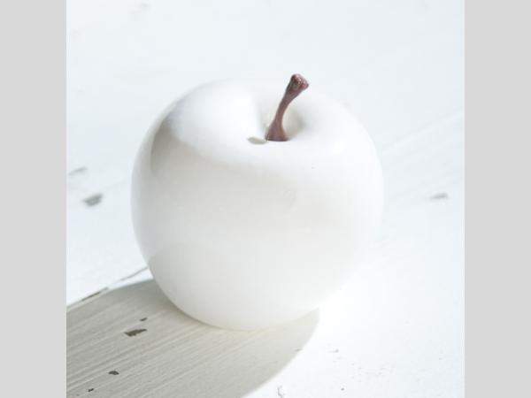 Apfel Elegant  D6,5cm lackweiss   D6,5cm