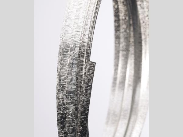 Draht Alu flach geprägt 5mm 10mr silber  