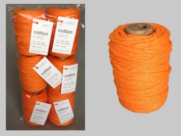 Schnur Baumwolle 2mm 50mr orange
!! Aktionsartikel- Kein Umtausch / Rückgabe möglich !! 2mm 50mr