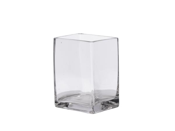 Vase Glas rechteckig L10 B8 H14cm  L10 B8 H14cm