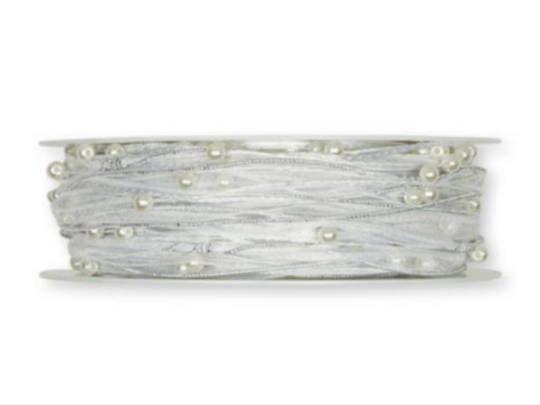 Litze Organza-Perlen-Kordel 5mm 15mr m Draht   5mm 15mr