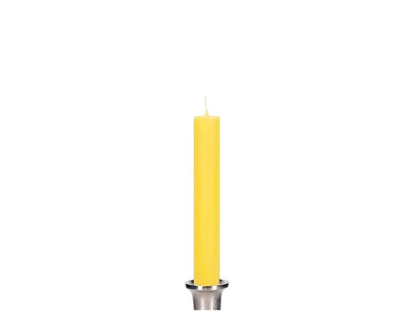 Stabkerze Flachkopf gezogen durchgefärbt H185 D26mm gelb ca. 10 Std. Brenndauer 