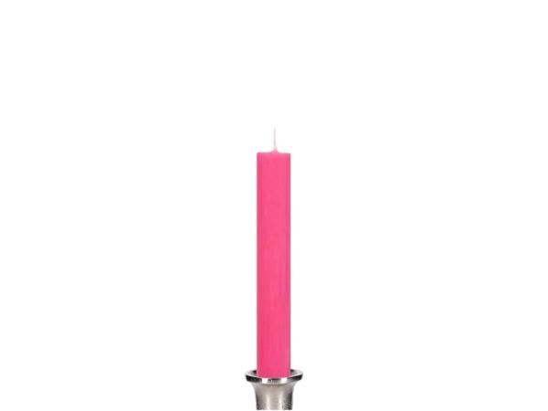 Stabkerze Flachkopf gezogen durchgefärbt H185 D26mm pink ca. 10 Std. Brenndauer 