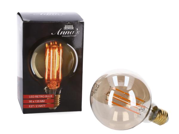 Glühbirne Retro LED 2W-1800K/E27 nicht dimmbar  H13,5 B9,5cm