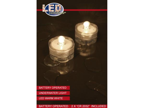 Teelicht LED D3cm warmweiss wasserfest 2St/Set (inkl. Knopfzelle) D3 H2,5cm