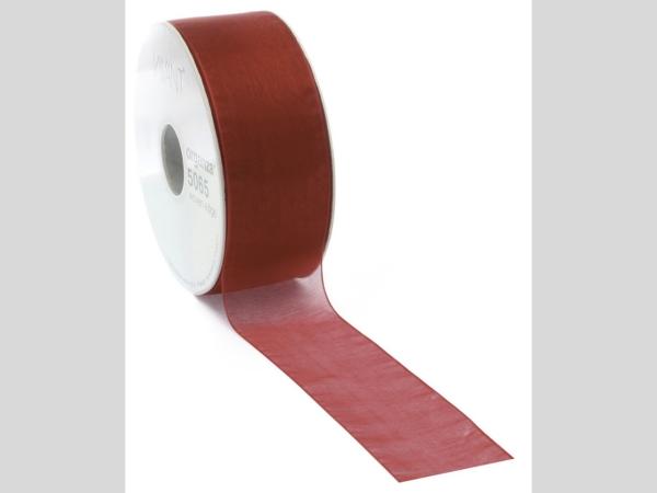 Band Organza Webkante 25mm 50mr rot  25mm 50mr
