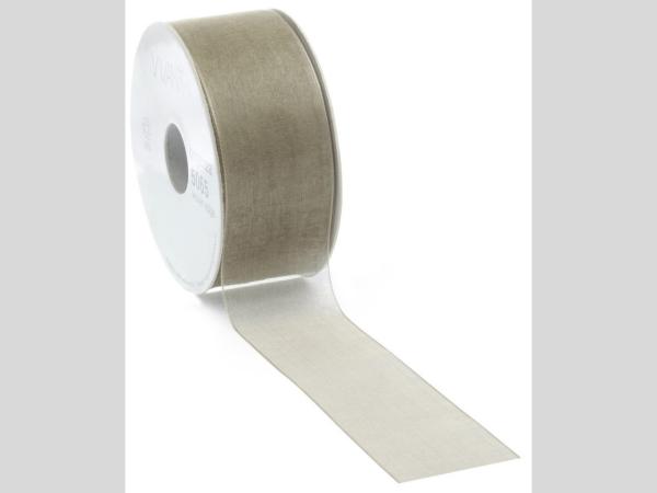 Band Organza Webkante 25mm 50mr sand   25mm 50mr