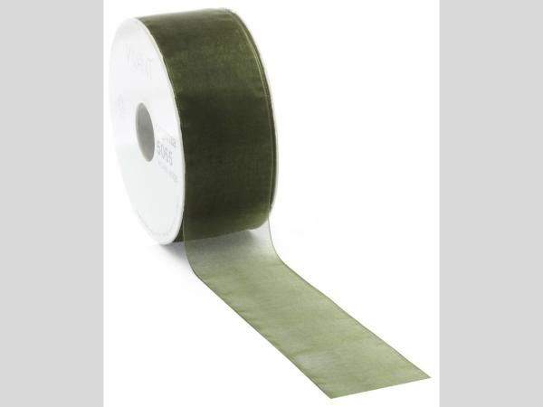 Band Organza Webkante 25mm 50mr moosgrün 25mm 50mr