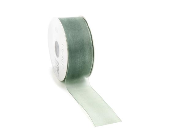 Band Organza Webkante 25mm 50mr grün salbei 25mm 50mr