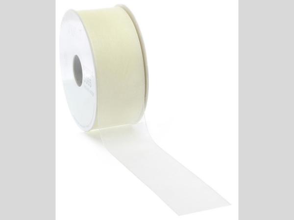 Band Organza Webkante 40mm 50mr creme 40mm 50mr
