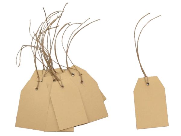 Hängeetikett Karton B5x8cm braun mit Bindfaden B5 L8CM