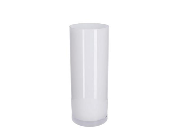 Glas Zylinder weiss D19,5 H50cm Cold Cut dickwandig   D19,5 H50cm