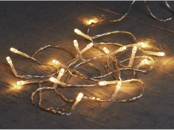 Lichterkette LED warmweiss 20Lichter batteriebetrieben indoor L200cm (+30cm)
