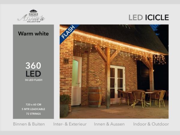Lichterkette/Hausbeleuchtung LED warmweiss 360Lichter outdoor L720cm (+500cm)