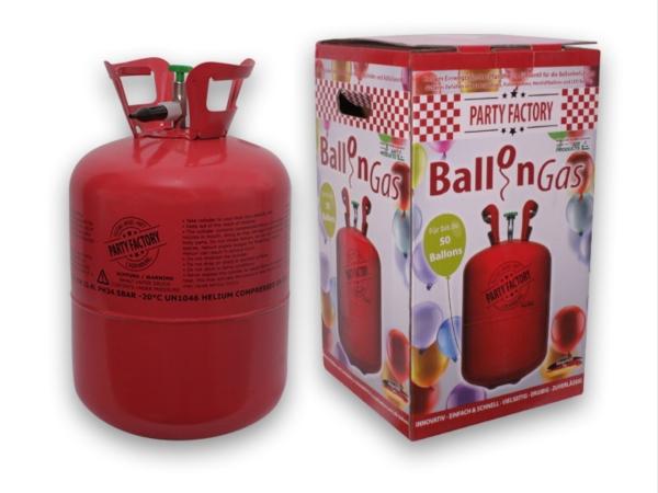 Ballongas Helium 400L/30bar Einweg (für ca. 18 Herzballons D45cm) 