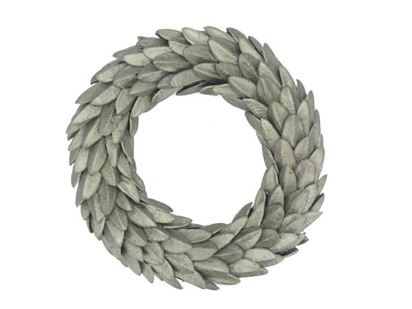 Kranz Aster Triangle Bean grün metallic  D40cm