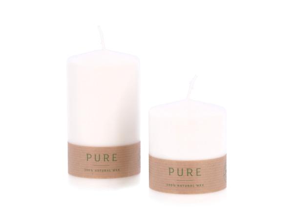 Stumpen Pure H90 D70 creme Safe Candle ca. 46Std Brenndauer   