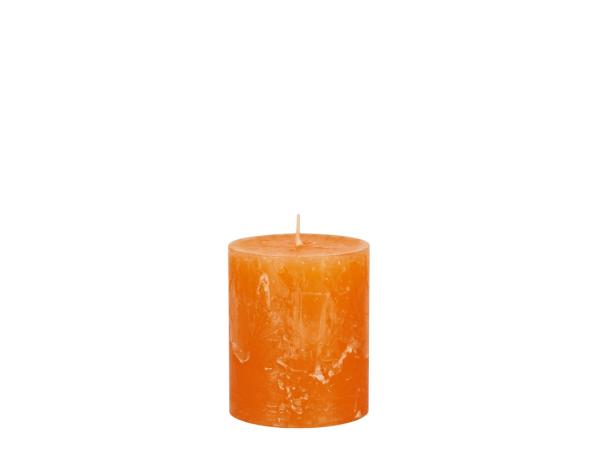 Rustic Kerze H80 D60 orange  "Safe" ca. 25Std Brenndauer 