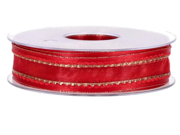 Band Mondän Organza m abgesetzter Kante 25mm 20mr 25mm 20mr