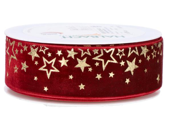 Band Samt Sterne 38mm 6mr   38mm 6mr