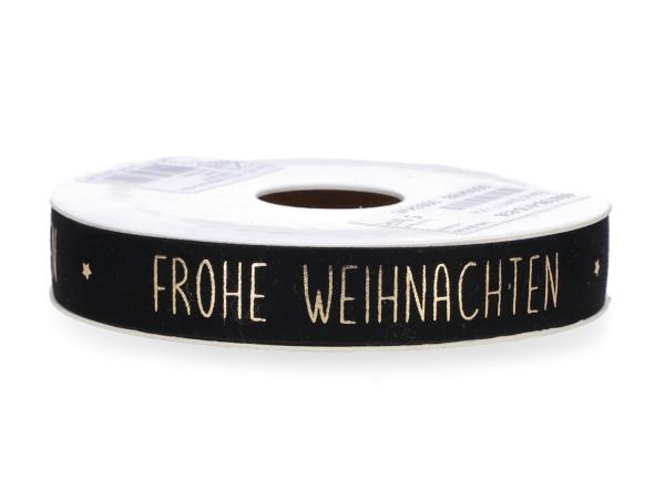 Band Samt Frohe Weihnachten 15mm 5mr  15mm 5mr