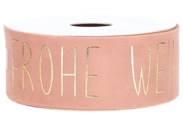 Band Samt Frohe Weihnachten 40mm 5mr  40mm 5mr