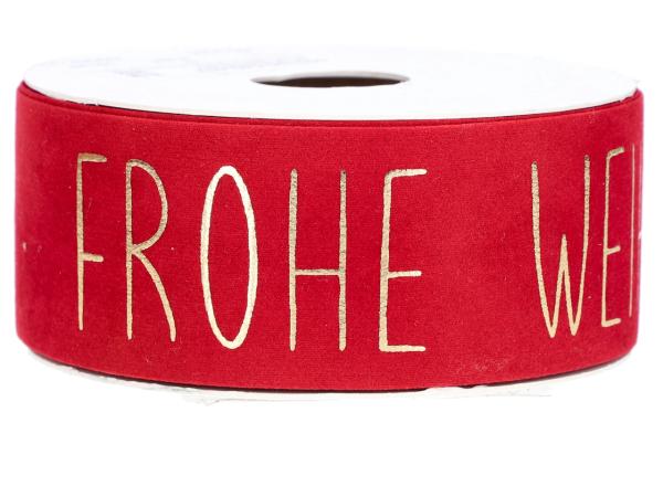 Band Samt Frohe Weihnachten 40mm 5mr 40mm 5mr