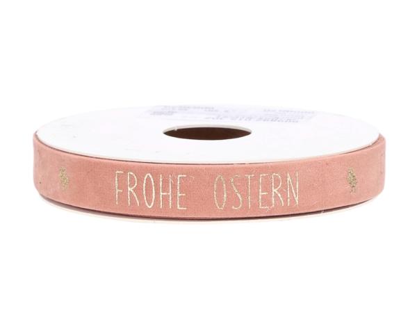 Band Samt Frohe Ostern 15mm 5mr  15mm 5mr