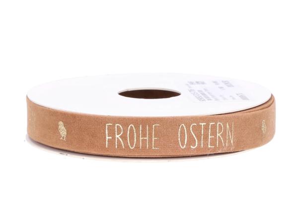 Band Samt Frohe Ostern 15mm 5mr  15mm 5mr