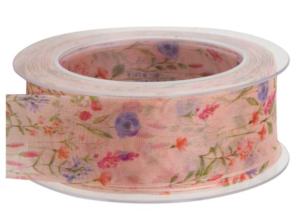 Band Organza Wiesenblumen 40mm 20mr 40mm 20mr