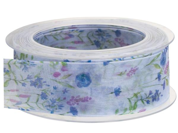 Band Organza Wiesenblumen 40mm 20mr 40mm 20mr