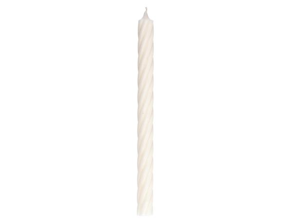 Stabkerze Twist H350 D28 wollweiß "Safe" ca. 20Std. Brenndauer D2,8 H35cm