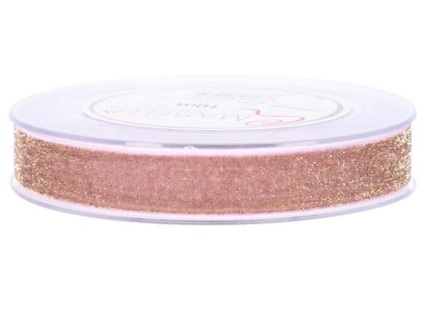 Band Samt Glitter gold 20mm 10mr   20mm 10mr