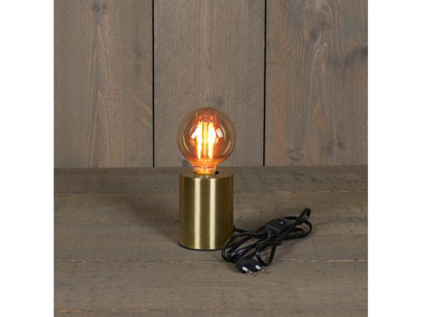 Fassung Tischlampe Metall gold für Glühbirne E27 mit Schalter und Stromkabel D7,5 H10cm+1,5m
