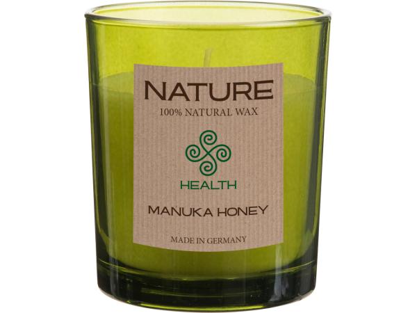 Duftkerze im Glas Manuka Honey 100% Naturwachs 25h Brenndauer  H8,5 D7cm