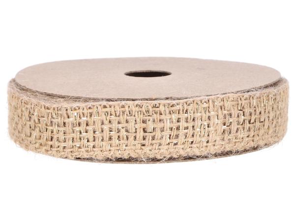 Band 100% Jute Goldfasern 25mm 10mr  25mm 10mr