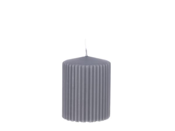 Stumpen Antika H90 D70 anthrazit Safe Candle ca. 33Std Brenndauer 