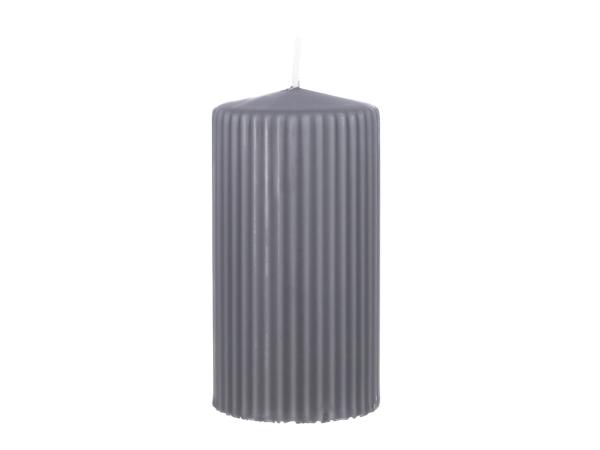 Stumpen Antika H130 D70 anthrazit Safe Candle ca. 61Std Brenndauer D7 H13cm