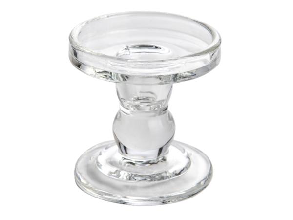 Kerzenhalter Glas f Spitz- oder Stabkerze bis D22mm/Stumpen bis D7cm 