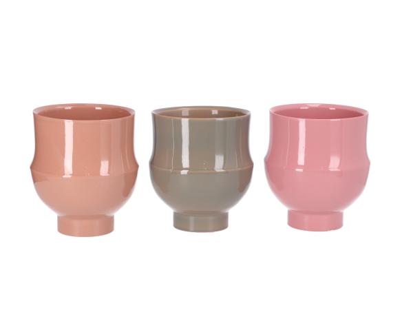 Kübel Lindo D13,5cm 3fb rosa/salbei/sand sort D13,5cm