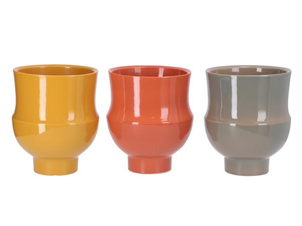 Kübel Lindo D15,5cm 3fb senf/pfirsich/salbei sort D15,5cm