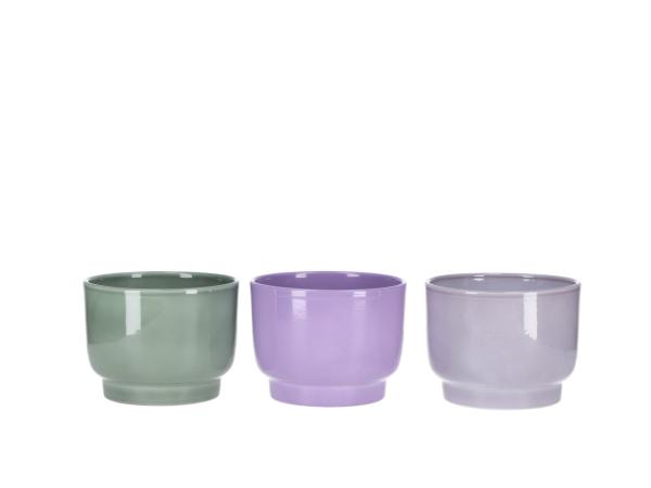 Kübel 690 D12cm Primeltopf lasur salbei-grau-lavendel sort D12 H9,5cm