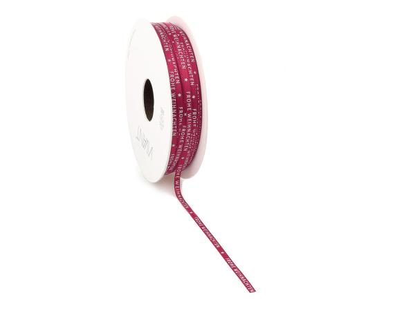 Band Satin Frohe Weihnachten 3mm 50mr 3mm 50mr