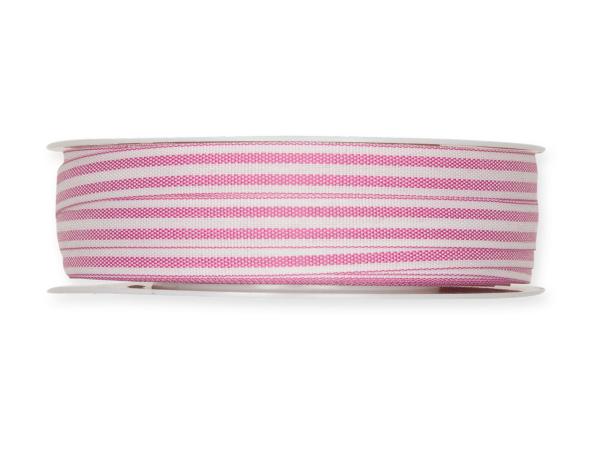 Band Streifen pink/weiss 10mm 35mr 