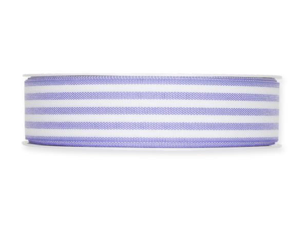 Band Streifen lavendel/weiss 24mm 25mr 24mm 25mr