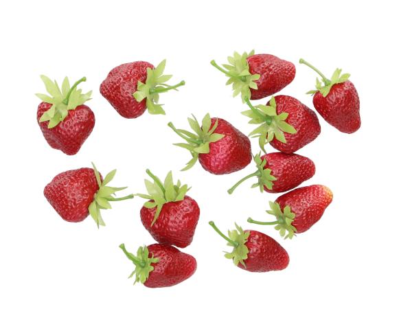 Erdbeeren 2Mod Kunststoff/Stoff 3,5-4cm